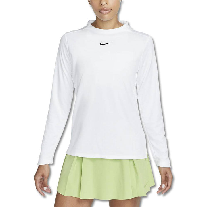 Nike Dri-FIT UV Advantage Crew Golf Mock White/Black - FW23 Women