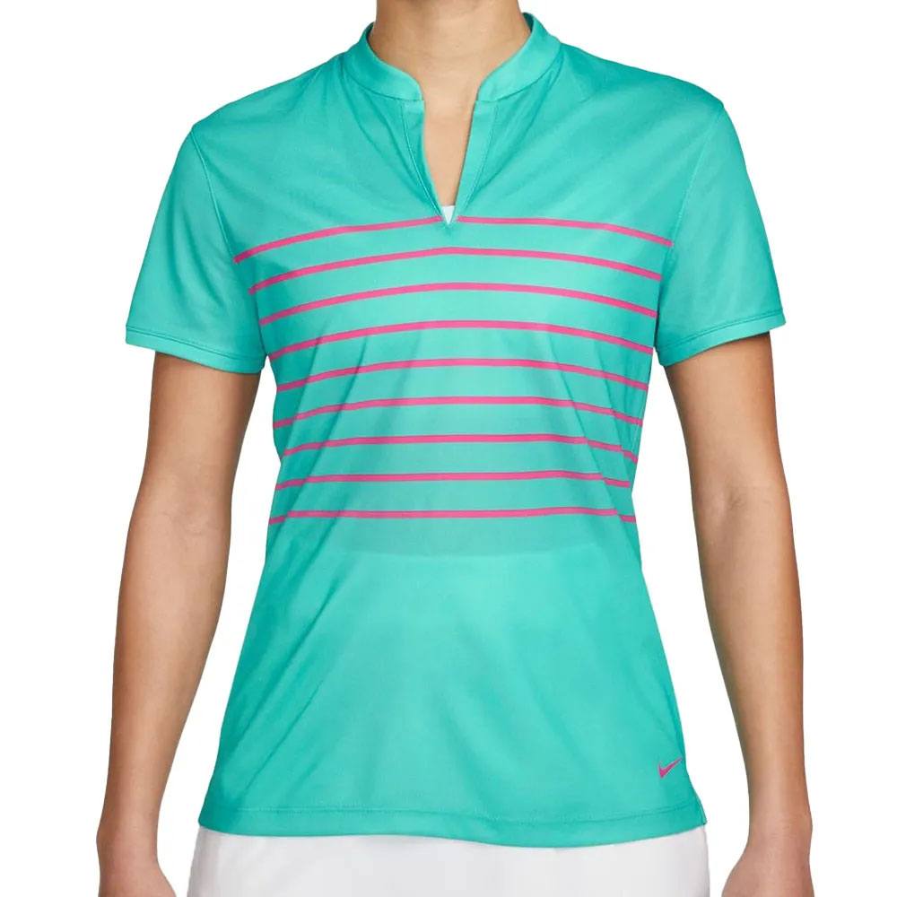 Nike Dri-FIT Victory Striped Golf Polo Washed Teal/Pink Prime - SS22 Women