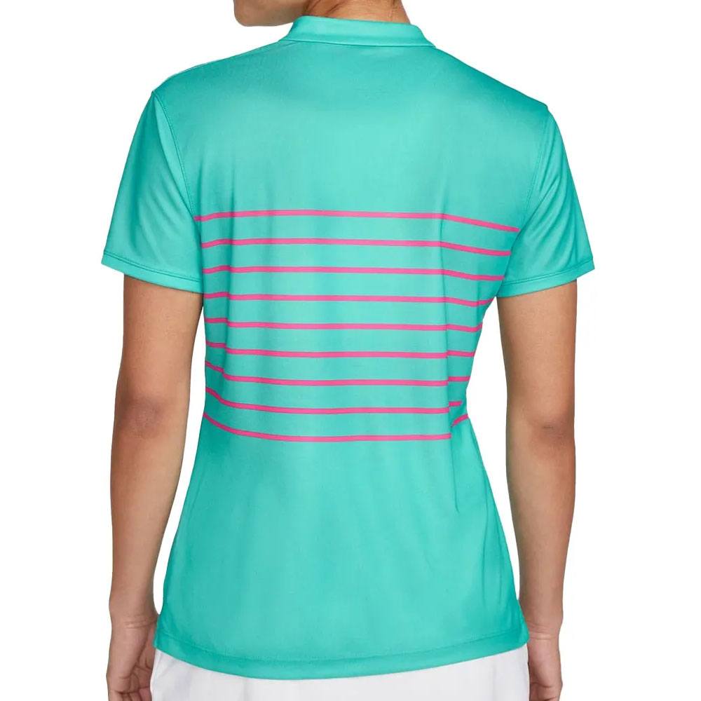 Nike Dri-FIT Victory Striped Golf Polo Washed Teal/Pink Prime - SS22 Women