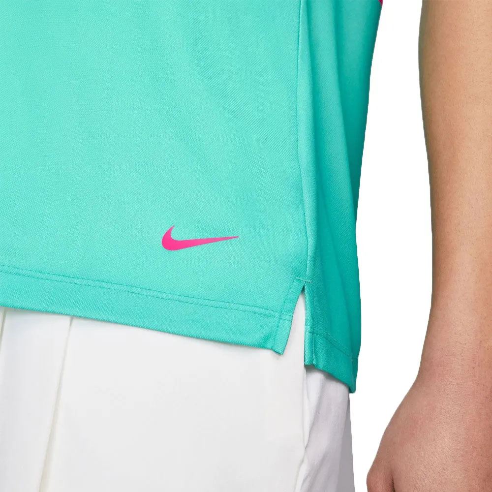 Nike Dri-FIT Victory Striped Golf Polo Washed Teal/Pink Prime - SS22 Women