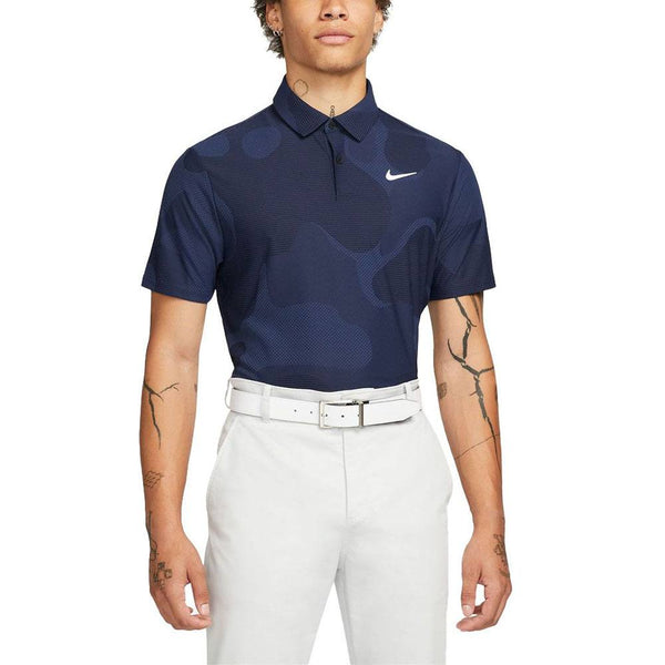 Nike Dri-FIT ADV Tour Camo Golf Polo Blackened Blue/Midnight Navy/White - 23 Men