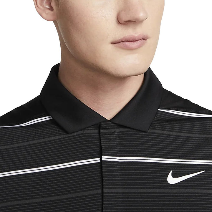Nike Dri-FIT Tiger Woods Striped Golf Polo Black/Anthracite/White - SS23 Men