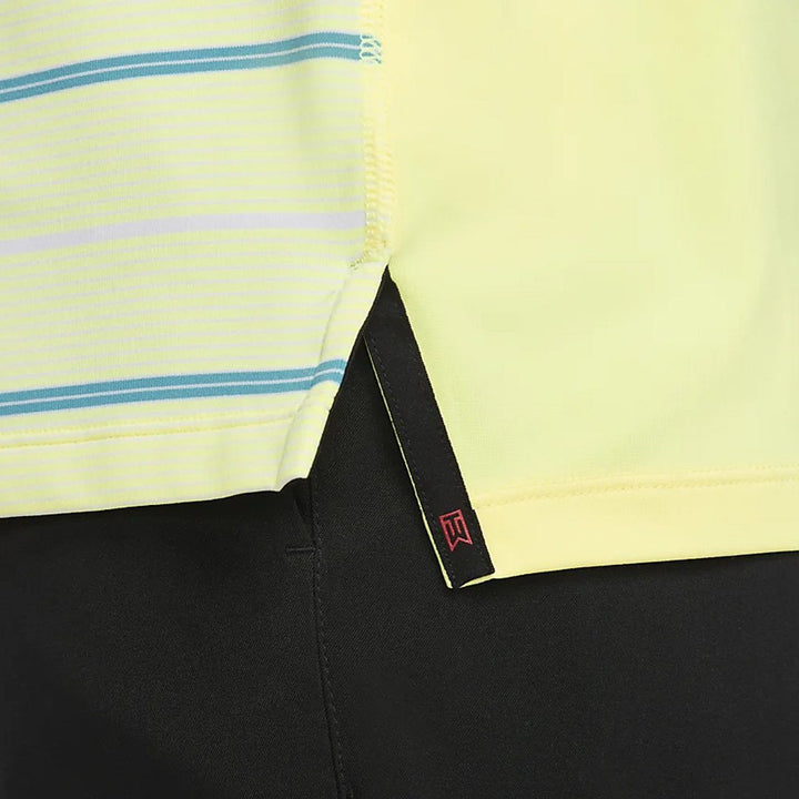 Nike Dri-FIT Tiger Woods Striped Golf Polo Citron Tint/White/Baltic Blue - SS23 Men
