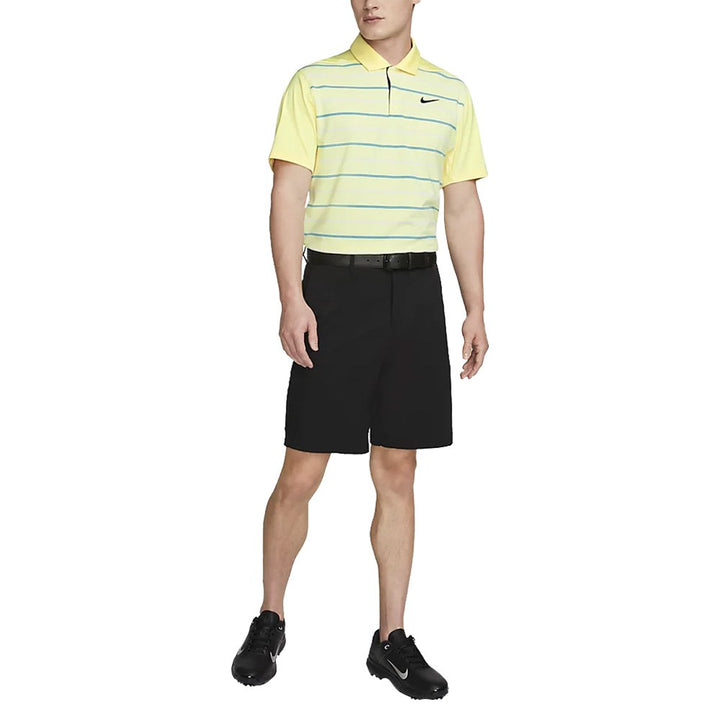 Nike Dri-FIT Tiger Woods Striped Golf Polo Citron Tint/White/Baltic Blue - SS23 Men