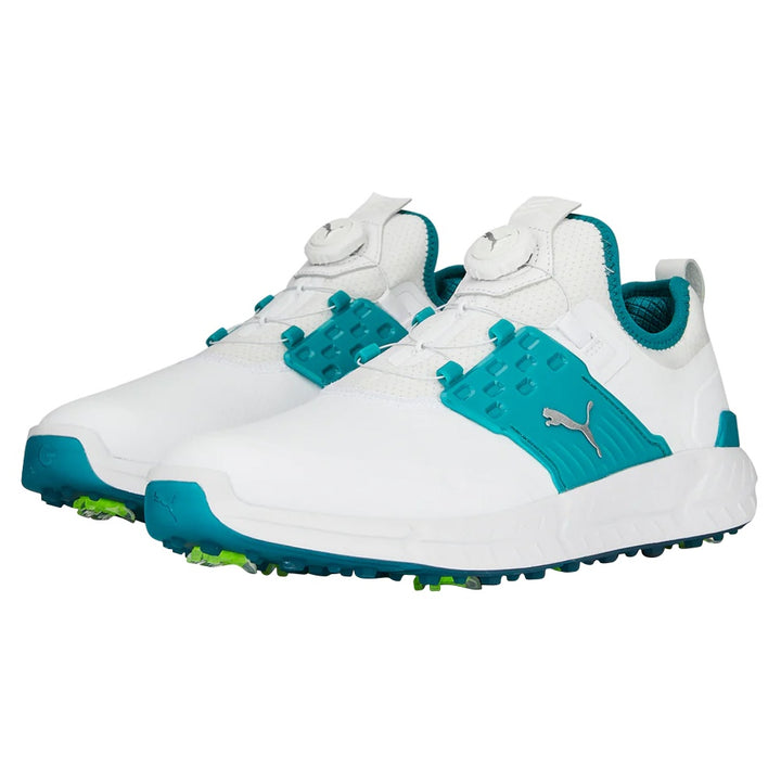 PUMA Ignite Articulate Disc Golf Shoes White/Silver/Green Lagoon - 23 Men
