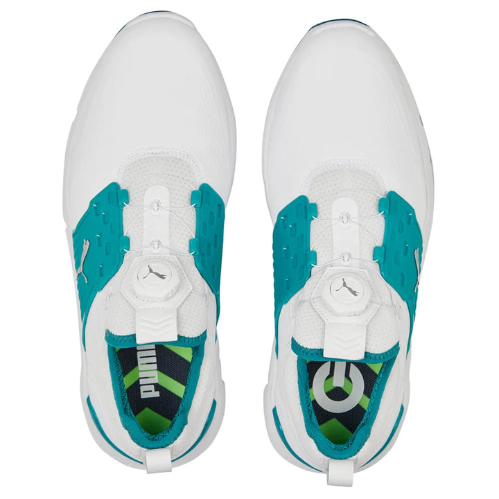 PUMA Ignite Articulate Disc Golf Shoes White/Silver/Green Lagoon - 23 Men