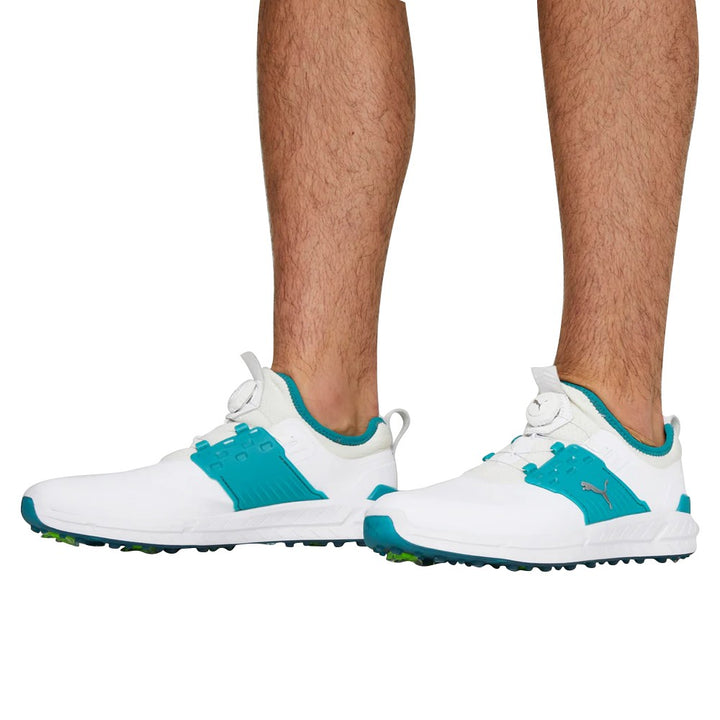 PUMA Ignite Articulate Disc Golf Shoes White/Silver/Green Lagoon - 23 Men