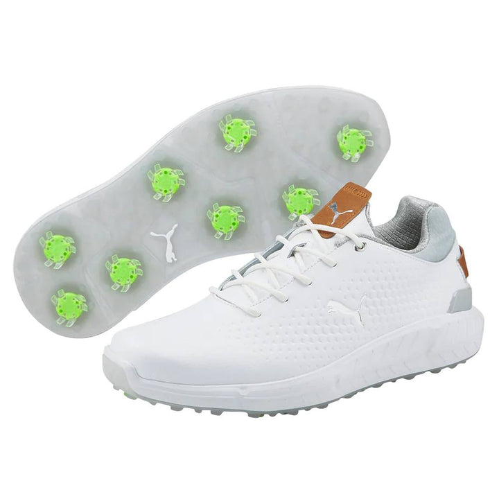 PUMA Ignite Articulate Leather Golf Shoes White/Silver - 23 Men