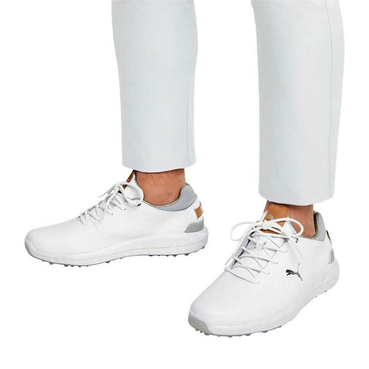 PUMA Ignite Articulate Leather Golf Shoes White/Silver - 23 Men