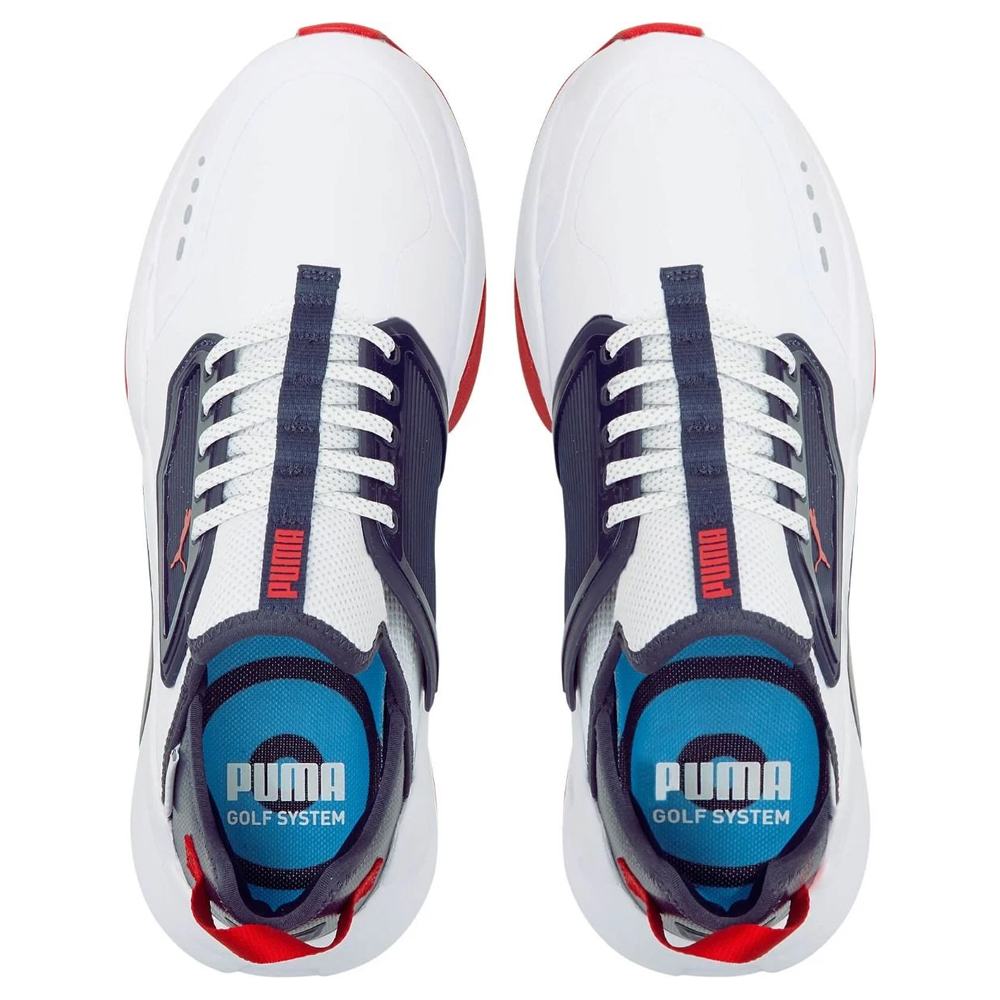 PUMA GS.ONE Spikeless Golf Shoes White/Navy Blazer/Ski Patrol - 23