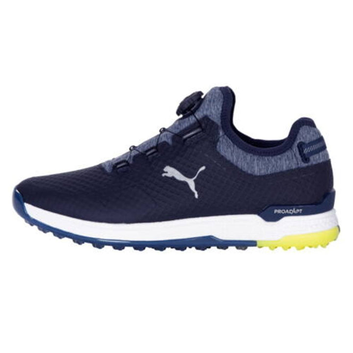PUMA PROADAPT Alphacat Disc Spikeless Golf Shoes Peacoat/Silver/Safety Yellow - 23 Men
