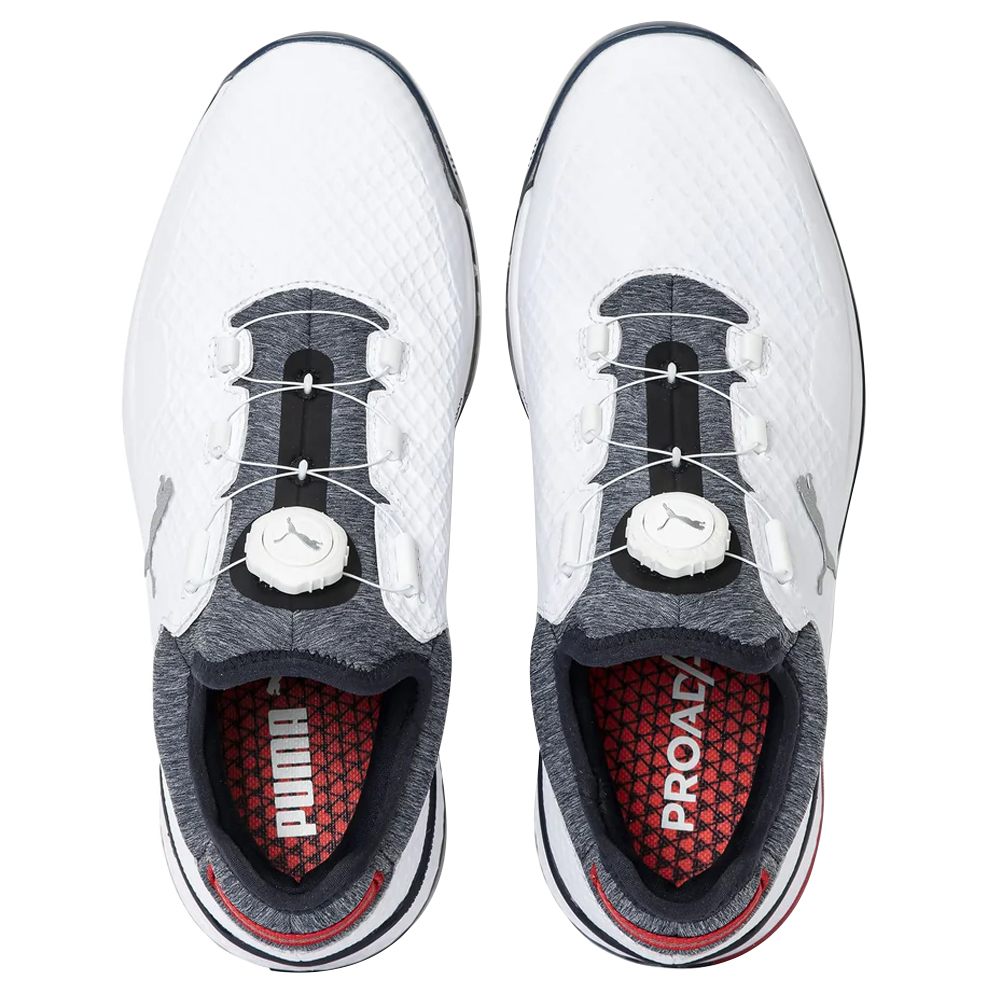 PUMA PROADAPT Alphacat Disc Spikeless Golf Shoes White/Navy Blazer