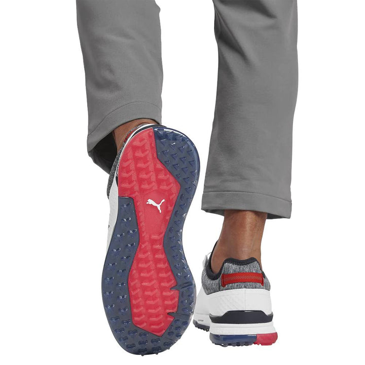 PUMA PROADAPT Alphacat Disc Spikeless Golf Shoes White/Navy Blazer/High Risk Red - 23 Men