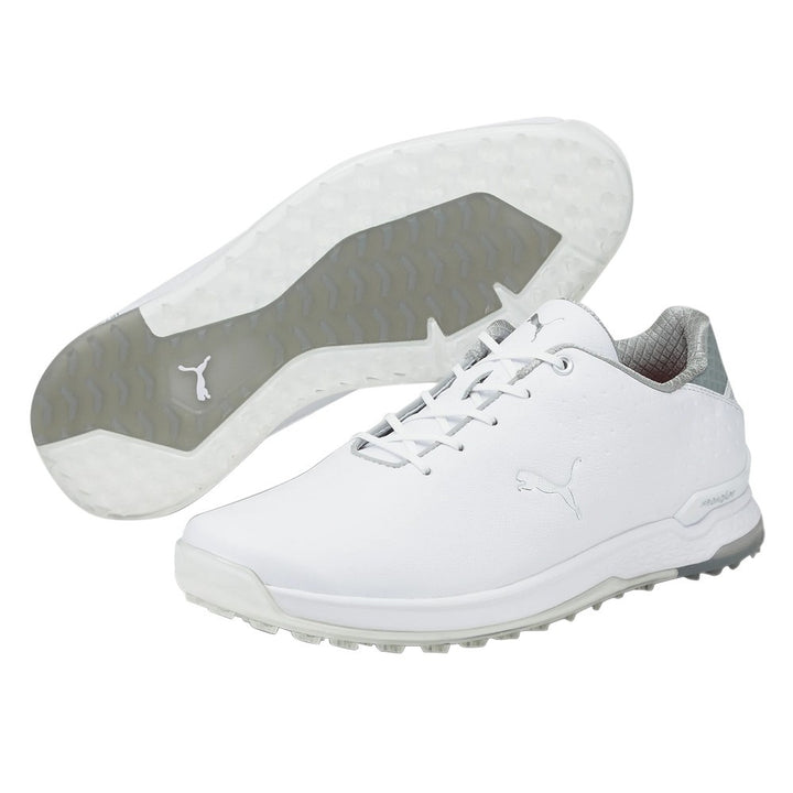 PUMA PROADAPT Alphacat Leather Spikeless Golf Shoes White/Silver - 23 Men