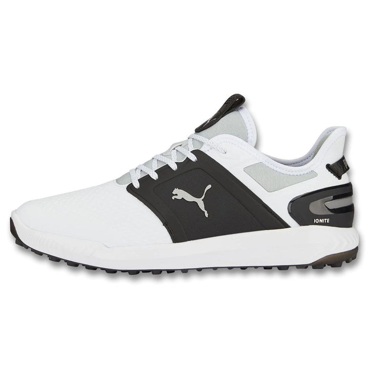PUMA Ignite Elevate Spikeless Golf Shoes White/Black/Metallic Silver - 23 Men