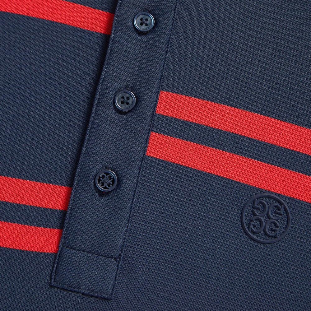 Gfore Offset Stripe Modern Spread Collar Tech Pique Golf Polo 2023