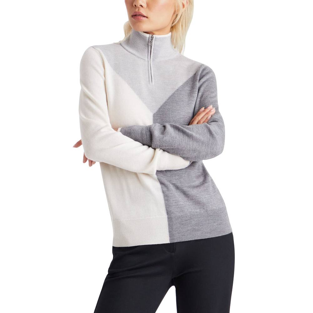 Gfore Colour Block Merino Wool Quarter Zip Golf Sweater 2023 Women