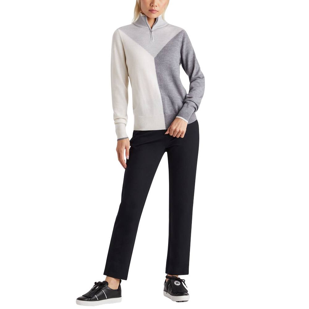 Gfore Colour Block Merino Wool Quarter Zip Golf Sweater 2023 Women