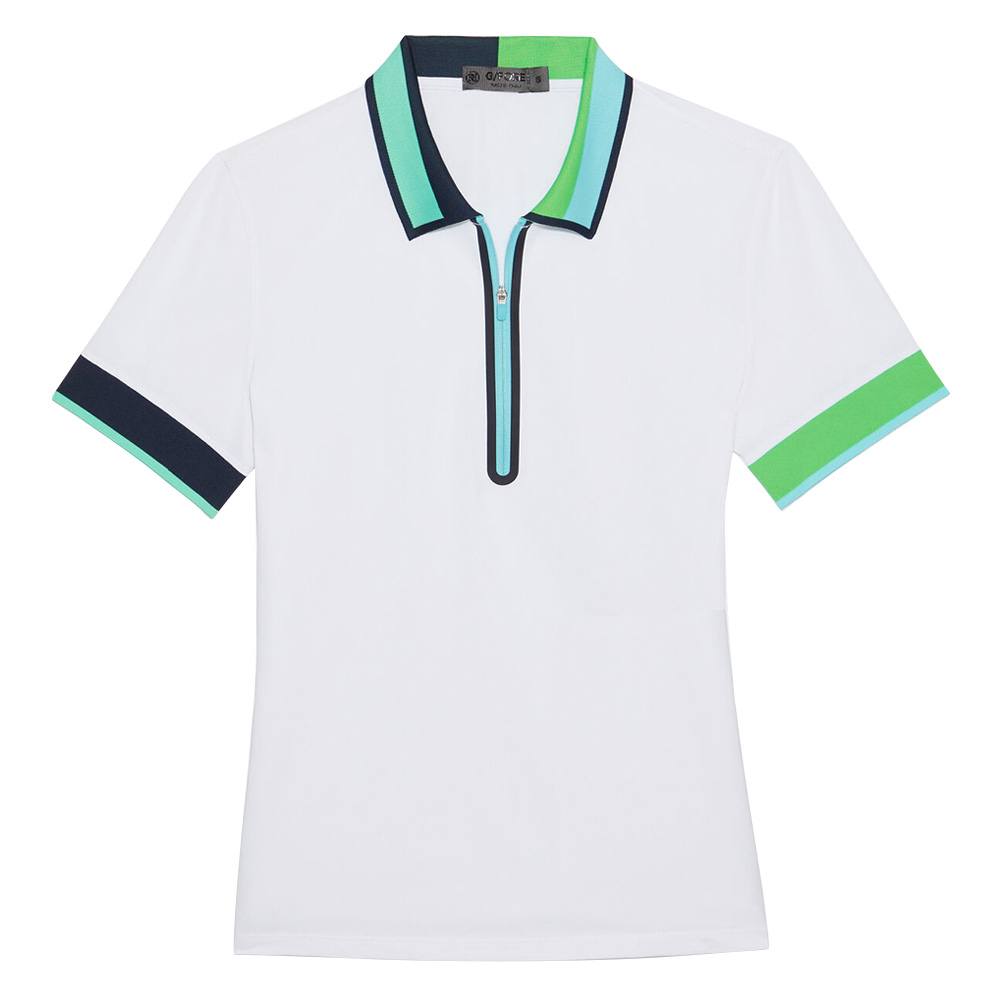 Gfore Contrast Collar Tech Pique Quarter Zip Golf Polo 2023 Women