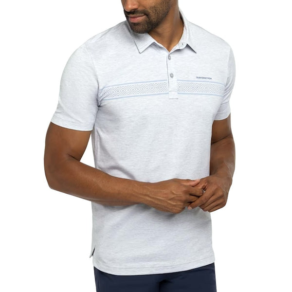 TravisMathew Local Time Golf Polo Heather Light Gray - SS23 Men