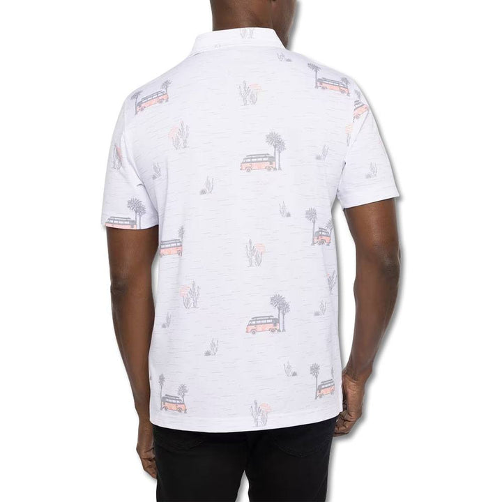 TravisMathew Four Wheeling Golf Polo White - SS23 Men