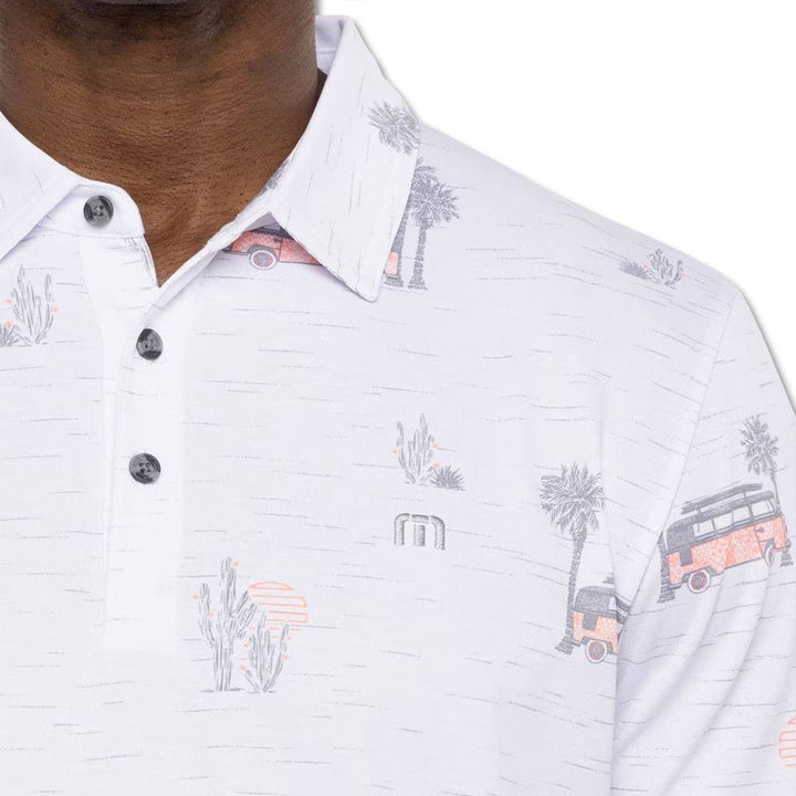 TravisMathew Four Wheeling Golf Polo White - SS23 Men