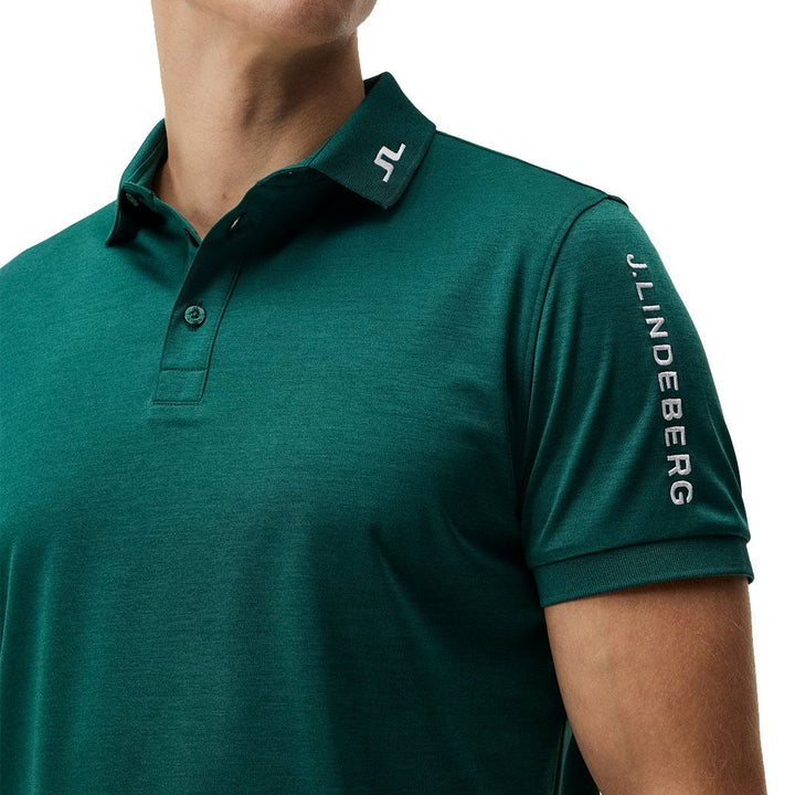 J.Lindeberg Tour Tech Regular Fit Golf Polo Rain Forest Melange - 23 Men
