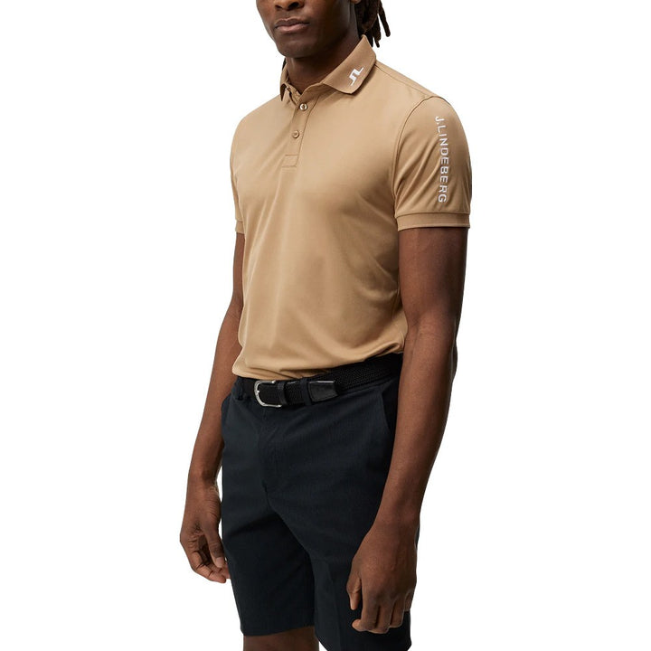 J.Lindeberg Tour Tech Regular Fit Golf Polo Tiger Brown - 23 Men