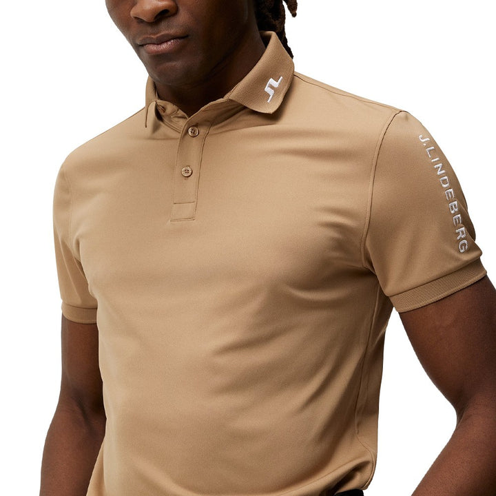 J.Lindeberg Tour Tech Regular Fit Golf Polo Tiger Brown - 23 Men