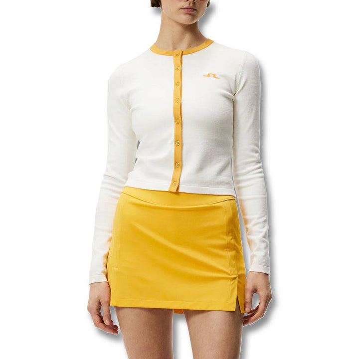 J.Lindeberg Freda Knitted Cardigan Golf Sweater White - 23 Women