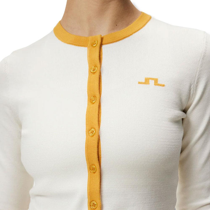 J.Lindeberg Freda Knitted Cardigan Golf Sweater White - 23 Women