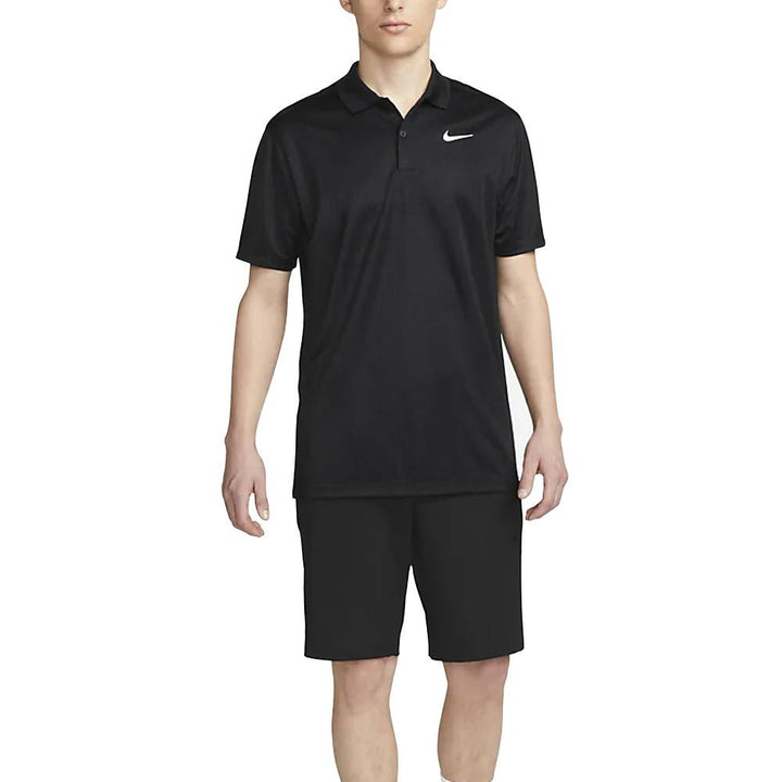 Nike Dri-FIT Victory+ Jacquard Golf Polo Black/White - 23 Men