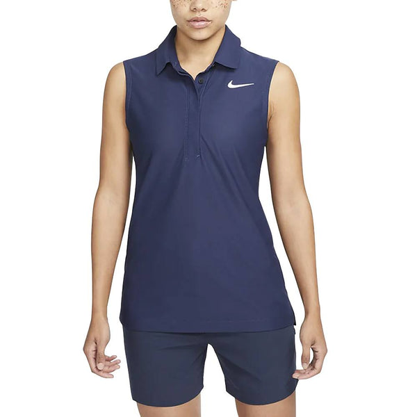 Nike Dri-FIT ADV Tour Sleeveless Golf Polo Midnight Navy/White - SS23 Women