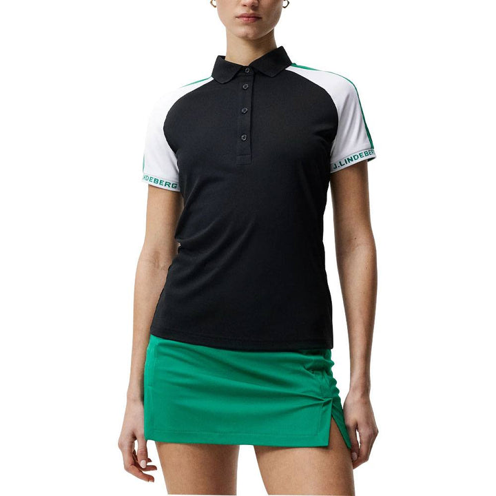 J.Lindeberg Perinne Golf Polo Black - SS23 Women