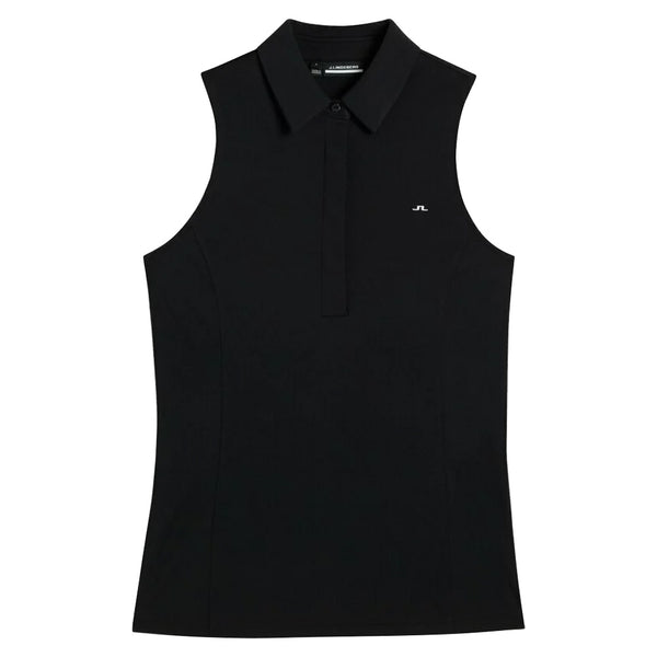 J.Lindeberg Dena Sleeveless Golf Polo Black - SS23 Women