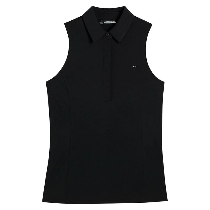 J.Lindeberg Dena Sleeveless Golf Polo Black - SS23 Women