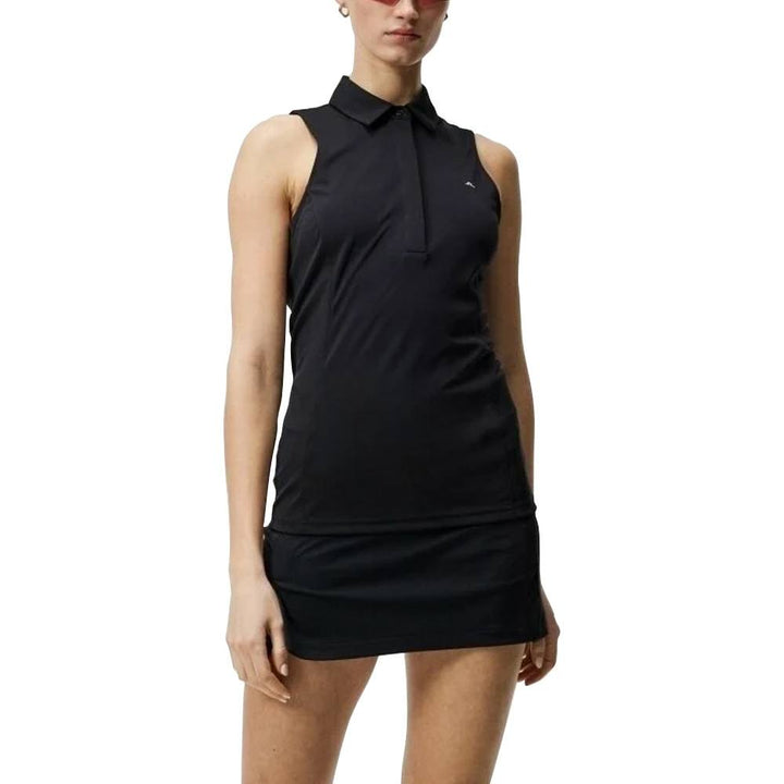 J.Lindeberg Dena Sleeveless Golf Polo Black - SS23 Women