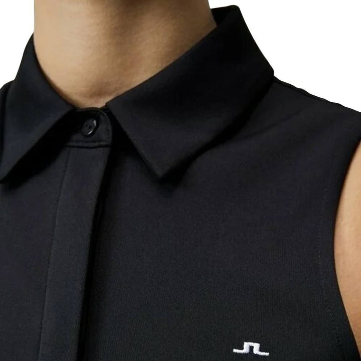 J.Lindeberg Dena Sleeveless Golf Polo Black - SS23 Women