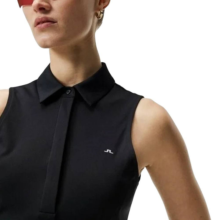 J.Lindeberg Dena Sleeveless Golf Polo Black - SS23 Women