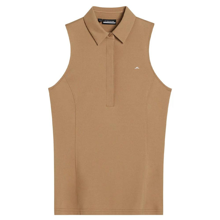 J.Lindeberg Dena Sleeveless Golf Polo Tiger Brown - SS23 Women