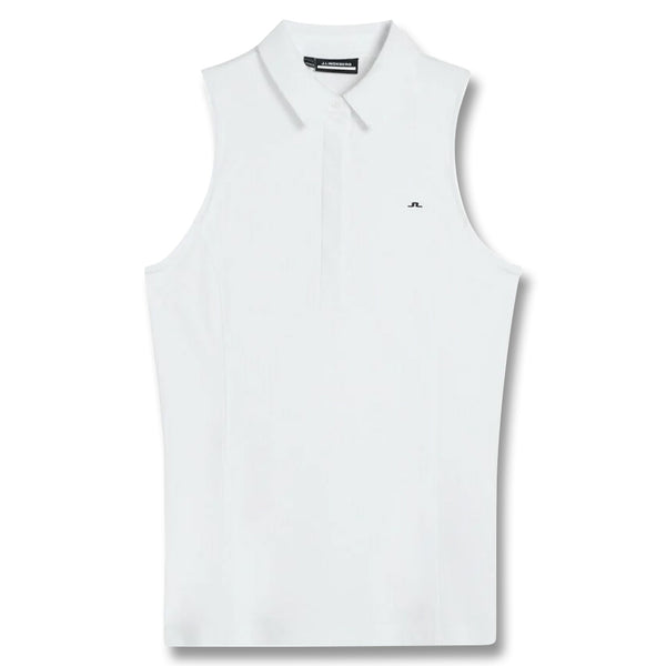 J.Lindeberg Dena Sleeveless Golf Polo White - SS23 Women
