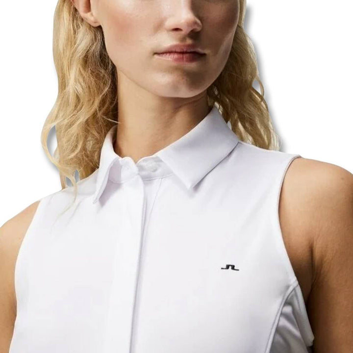 J.Lindeberg Dena Sleeveless Golf Polo White - SS23 Women