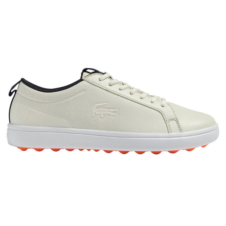 Lacoste G Elite Synthetic Spikeless Golf Shoes Off White/White - 23 Men