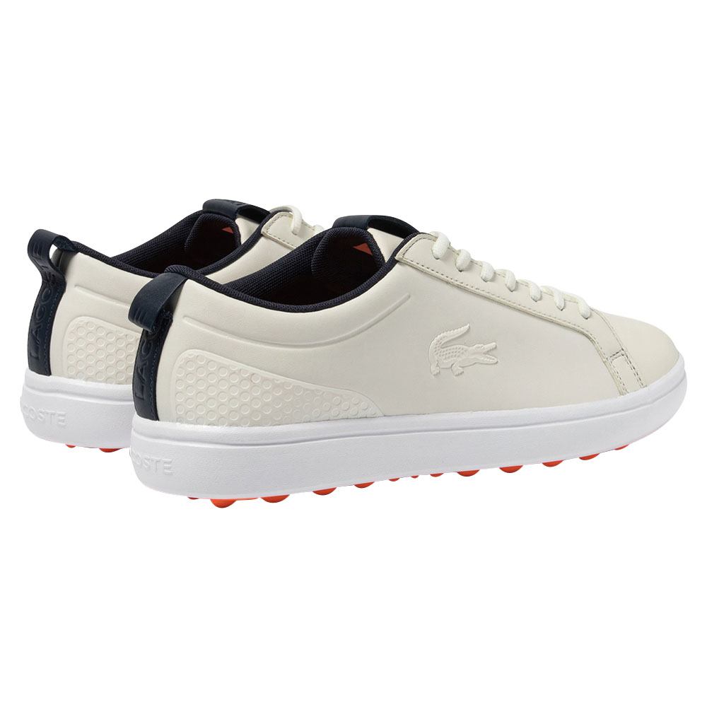 Lacoste G Elite Synthetic Spikeless Golf Shoes Off White/White - 23 Men