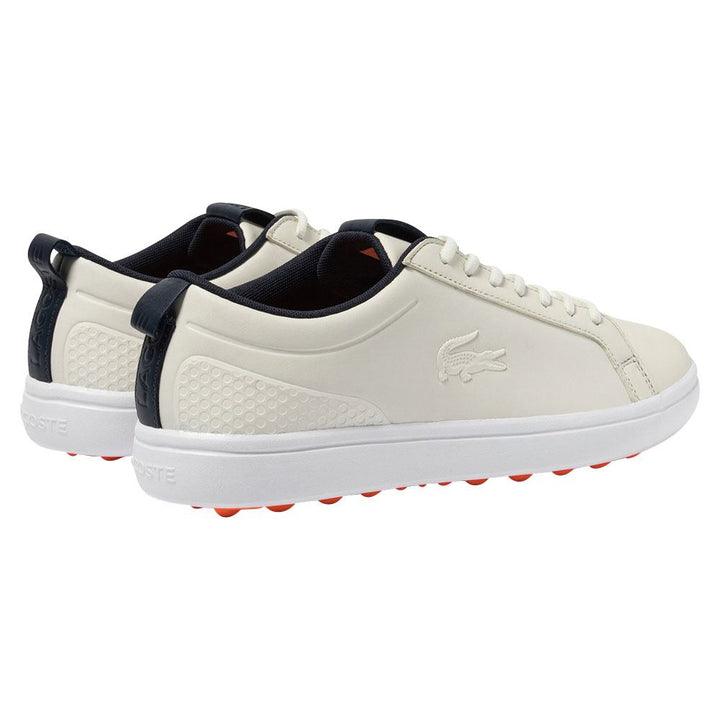 Lacoste G Elite Synthetic Spikeless Golf Shoes Off White/White - 23 Men