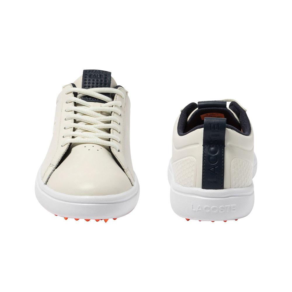 Lacoste G Elite Synthetic Spikeless Golf Shoes Off White/White - 23 Men