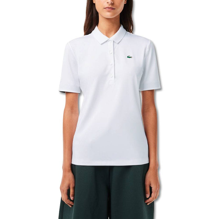 Lacoste Sport Breathable Stretch Golf Polo White/Navy Blue - SS23 Women