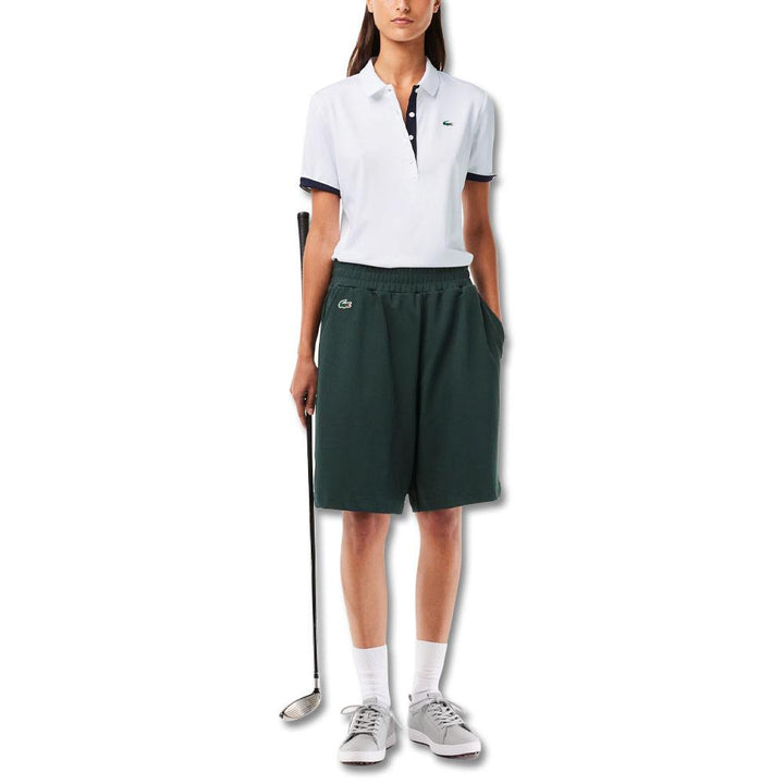 Lacoste Sport Breathable Stretch Golf Polo White/Navy Blue - SS23 Women