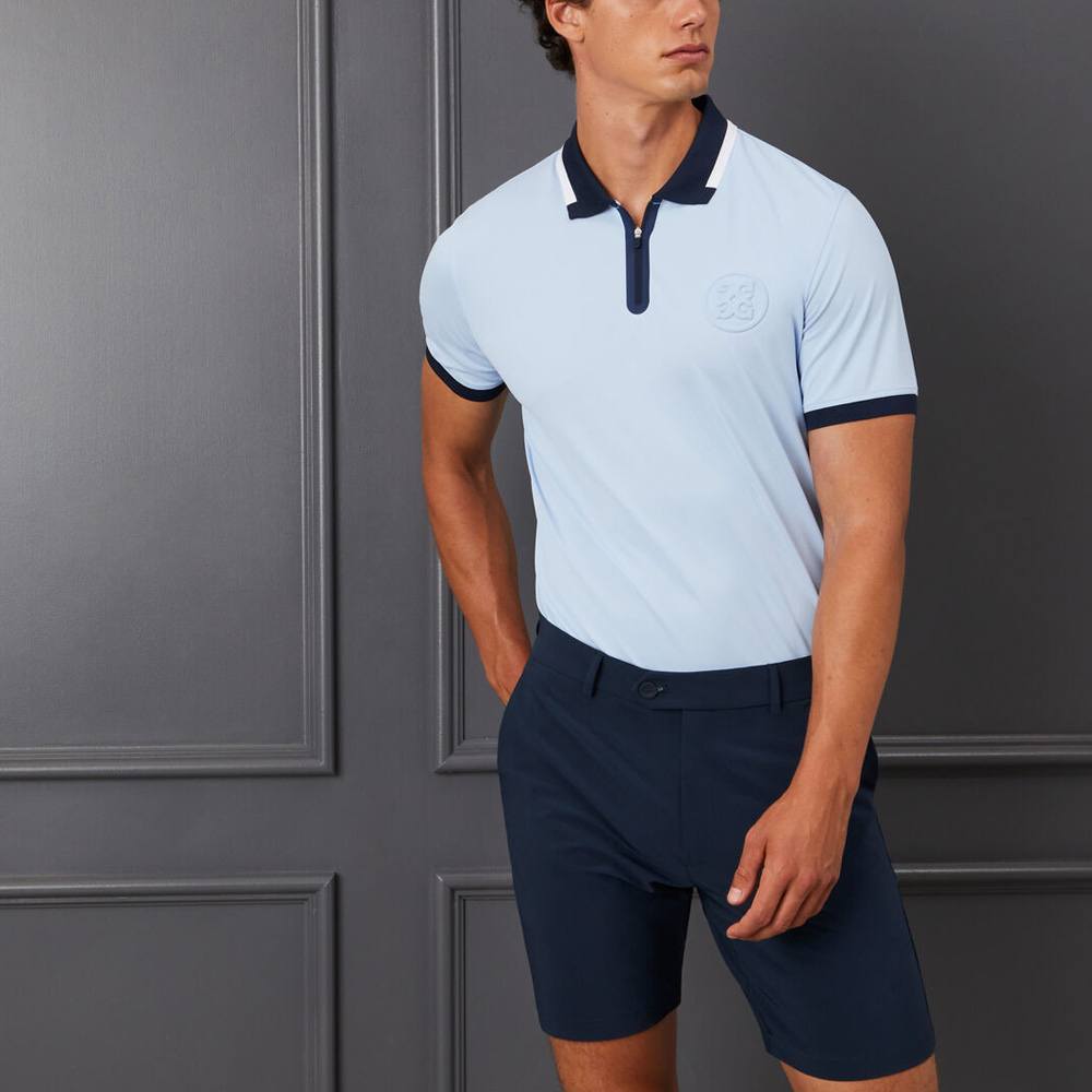 Gfore Embossed Logo Rib Collar Quarter Zip Tech Pique Golf Polo 2023