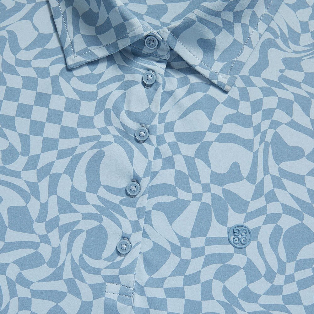 Gfore Distorted Check Silky Tech Nylon Golf Polo 2023 Women